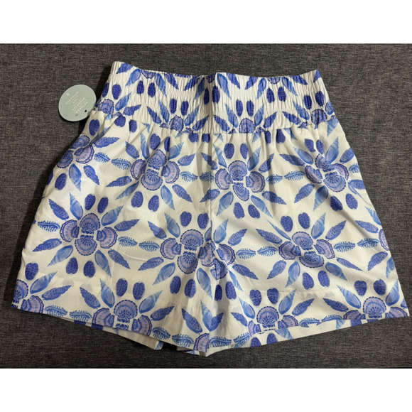 Hill House The Livie Nap Shorts Blue Shell Mosaic Cotton Size Small NWT - Picture 2 of 7